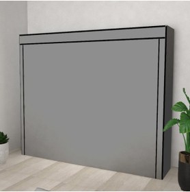 Resim CimriKese Plastik Raflı 3 Askılı Mobilya Portatif Gardrop Geniş Hacimli Bez Dolap 