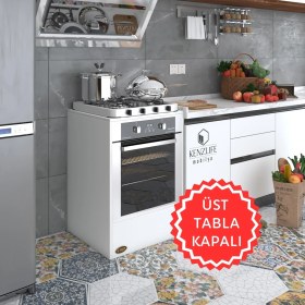 Resim Kenzlife ankastre modülü kabini neon byz fırın ocak dolabı sabit tabla 