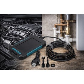 Resim Nivego Monitörlü Kameralı Ekran 10 Mt X 5.5 Mm 4.3 Inç Çift Görüntülü Hafıza Kart Destekli Sert Kablo Yılan Endoskop Kamera 