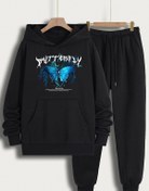 Resim trendypassion Unisex Blue Butterfly Baskılı Eşofman Takımı 