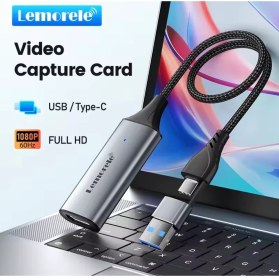 Resim Lemorele Görüntü Yakalama Kartı 1080P/60Hz HDMI Video Canlı Yayın Capture Card Usb Ve Type-C Çift Giriş CE Lisanslı Sertifikalı Orjinal 
