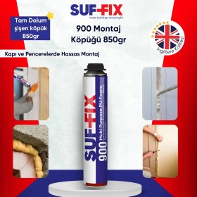 Resim Suf-Fix 900 Tabancalı Montaj Köpüğü 750ML - Profesyonel Pu Köpük Isı Ses Yalıtım 