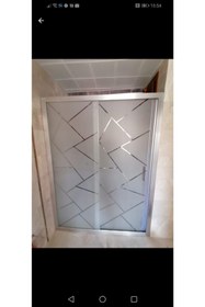 Resim Pal 120h180 Parlak Profil Kumlu Cam Duşakabin 