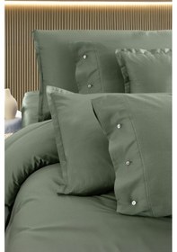 Resim Sarev Monochrome Smoke Green %100 Pamuk Saten Tek Kişilik Nevresim Takımı Yeşil 