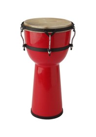 Resim Nemesis Fiberglass Tam Boy Profesyonel Djembe Kırmızı 