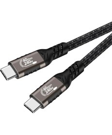 Resim Siyah QG01 Type-C To Type-C Usb4 Pd Data Kablosu 240W 40GBPS 8K@60Hz 1 Metre 
