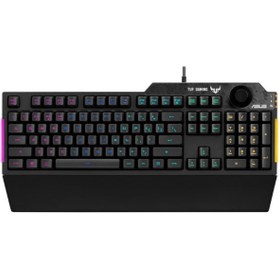 Resim Asus TUF Gaming K1 RGB Mech Brane Armoury Create Özellikli Suya ve Toza Dayanıklı Türkçe Oyuncu Klavyesi Asus