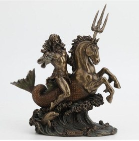 Resim VERONESE Wise Mitoloji & Tarih-AT ÜSTÜNDE POSEIDON-23,5*12,5*27CM 