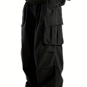 Resim Katı Çok Kapaklı Cepler Erkek Düz Bacak Kargo Pantolon, Gevşek Rahat Açık Bol Pantolon, Erkek İş Pantolonu Streetwear 