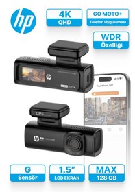 Resim Hp F499x 4k Ultra Hd Akıllı Araç İçi Kamera - Dahili Gps'li, 1.5" Lcd Ekranlı, Wi-fi Telefon Bağlantılı, Wdr Gece Görüşlü Ve G-sensörlü Oto Kamera 