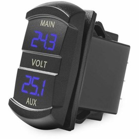 Resim Profisher 10-60 V Çift Voltmetre Gerilim Monitör Pikap Rv Kamyon Motor Için Mavi Led Dijital Panel 