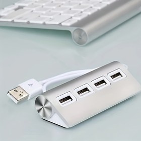 Resim Alüminyum USB 3.0 Hub Çoklu USB Splitter Adaptörü 4 Port Yüksek Hızlı Mini Çoklu Usb3.0 HUB Port Expander PC için 