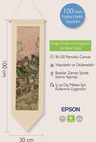 Resim Van Gogh Duvar Halısı, Sanat Serisi Dekor, 100cm Kanvas Flama Askılı Duvar Örtüsü NO:759 - Renkli - 8 / 30 x 100 