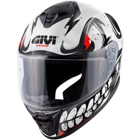Resim Givi 50.x Bones Motosiklet Kaskı Beyaz - Kırmızı 