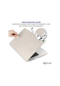 Resim NovStrap Apple Uyumlu MacBook Pro M1 M2 Çip 13.3" A2338 ile Kılıf Cream Hard Shell Rubber Kapak 