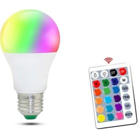 Resim E27 Smart Uzaktan Kumanda Rgb Led Ampul 16 Renk Değiştirme Magic 