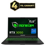 Resim MONSTER Abra A5 V20.6.1 Intel Core i7 13620H 16 GB RAM 1 TB SSD RTX 3050 Windows 11 15,6" FHD 144 Hz 