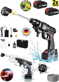 Resim Germany Steel 9850Rp ŞARJLI KÖPÜKLÜ OTO ARABA BAHÇE YIKAMA SULAMA TABANCASI YÜKSEK BASINÇLI ÇİFT AKÜLÜ 