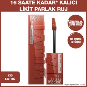 Resim Maybelline New York Super Stay Vinyl Ink Uzun Süre Kalıcı Likit Parlak Ruj 130 Extra 
