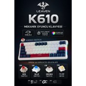 Resim Leaven K610 Kablolu Mekanik Oyuncu Klavyesi-Red Switch Hot Swap Rgb-61 Tuş 