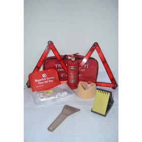 Resim KKDAVM Dikdörtgen Trafik ve İlkyardım Seti Çantası Kayma Takozu Buz Kıracak Araç Seti Ekonomik 