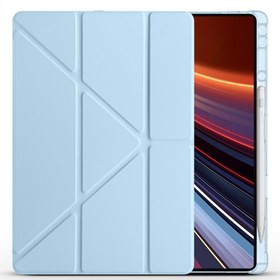 Resim Honor MagicPad 2 Kılıf Zore Tri Folding Kalem Bölmeli Standlı Kılıf - Rose Gold 