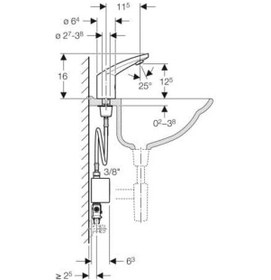 Resim Geberit 116.365.21.1 J Mix Generator Fotoselli Lavabo Bataryası 