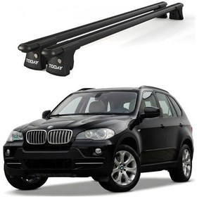 Resim Trio-ıı Bmw X5 2006-2013 Uyumlu Siyah Kilitli Ara Atkı 135cm Port Bagaj Tavan Barı 