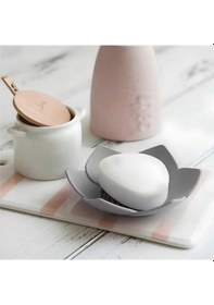 Resim Lotus Desenli Sabun Ve Sünger Tutacağı Silikon Gri Su Giderli Lotus Şekilli Şık Katı Sabunluk Diğer 