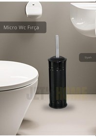 Resim Jet's Home Paslanmaz Tuvalet Fırçası Mikro Wc Klozet Fırçası Siyah Siyah 