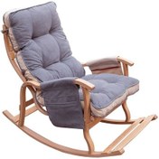 Resim Mobildecoaş Mobildeco Sultan Lüx Ahşap Çift Minderli Çift Cepli Sallanan Sand Gri 