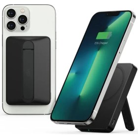 Resim ESR Magsafe Powerbank 6000 Mah Halolock Mini Kickstand Taşınabilir Şarj Cihazı - Siyah 