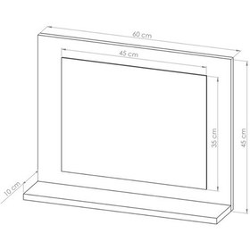 Resim Raflı Banyo Aynası, Lavabo Ve Wc Aynası, Dresuar , Koridor , Mutfak , Makyaj Modern Duvar Tipi Ayna Antrasit Gri 