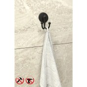 Resim Alper Banyo Lotus Siyah Bornoz Askılığı Havlu Asacağı Montajlı 