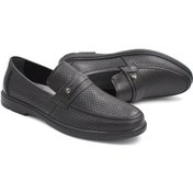 Resim Prego Showmen Hakiki Deri Poli Hafif Taban Günlük Comfort Erkek Ayakkabı Siyah Siyah 