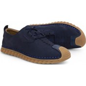 Resim Konfores 2125 Hakiki Deri Üst Kalite Anatomik Tabanlı Erkek Günlük Çarık Ayakkabı Lacivert - Gri 