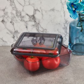 Resim Furkan Kare Mikrodalgaya Girebilen Saklama Kabı - Füme - 2 lt 