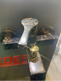 Resim Sedef Siyah Gold Desenli Banyo Bataryası 