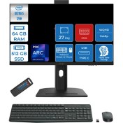 Resim Msı Modern Aı Intel Core Ultra 5 125H 64GB Ddr5 512GB SSD Intel® Arc™ Graphics WIN11HOME 27" 2k Wqhd Yapay Zeka Destekli All In One Bilgisayar AM273QPH17 + Zettausbbellek 