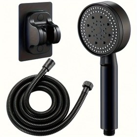 Resim 5 Sprey Modlu Yüksek Basınçlı El Duş Başlığı Seti - Duvara Montaj, Çok Malzeme Yuvarlak Tasarım ile Yumuşak, Jet, Nabız, Yağmur & Dalga Ayarları - Düşükten Yüksek Su Akışına Güçlü Destek - Temel Banyo Aksesuarı, Duş Aksesuarları 