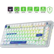 Resim GamePower Gasket Pro X RGB Wireless/Bluetooth/Kablolu Mekanik Hot-Swap Yağlı Switch İngilizce Q Gaming Klavye 