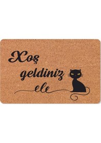 Resim Azerbaycan'a Özel Hoş Geldiniz Xoş G Ldiniz Yazılı Dijital Baskılı Kapı Önü Paspas Kum 