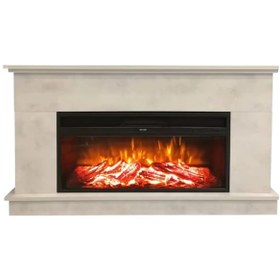 Resim Dlc Large Penida Retro Beton Desen 1800 Watt Dekoratif Elektrikli Şömine 