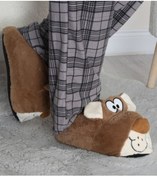 Resim giyzo Sevimli Köpek Figürlü Erkek Yumuşacık Ev Terliği 