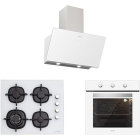 Resim Silverline BO6503W01 - CS5429W01 - 3457 Soho 60 CM Beyaz Cam Ankastre Set 