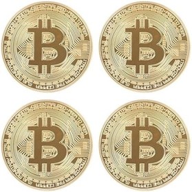 Resim 4 Adet Bitcoin Madeni Hatıra Parası Madeni Bitcoin Hediye Sikke Para 