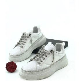 Resim Prego (Park Moda) Taş Biye Bağcıklı Günlük Kadın Spor Ayakkabı Beyaz 