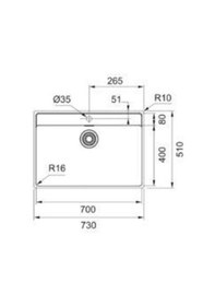 Resim Franke Maris Mrx 210-70 Tl Paslanmaz Çelik Eviye 