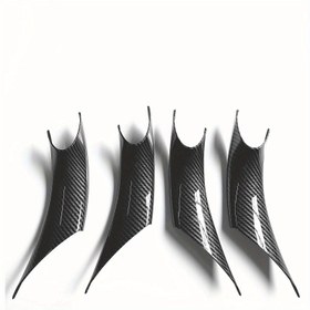 Resim For BMW 3, 4 Serisi, M3, M4, F30, F80, F31, F32, F33, F34, F36, F82 (2013-2019) için Karbon Fiber Desenli İç Kapı Kolu ABS Kaplama Koruyucu Kapak - Cilalı Yüzey, Arka Tarafta Konumlandırılmış 