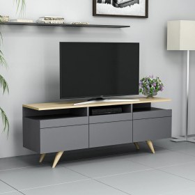 Resim BMdekor TV Sehpası Berka 3 Kapak Antrasit Safir Meşe 